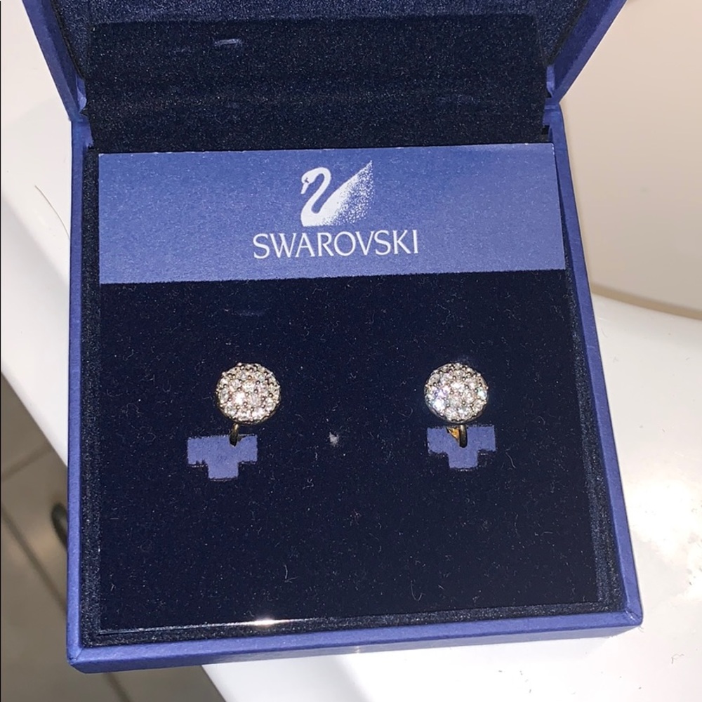 Swarovski crystal authentic clip on earrings